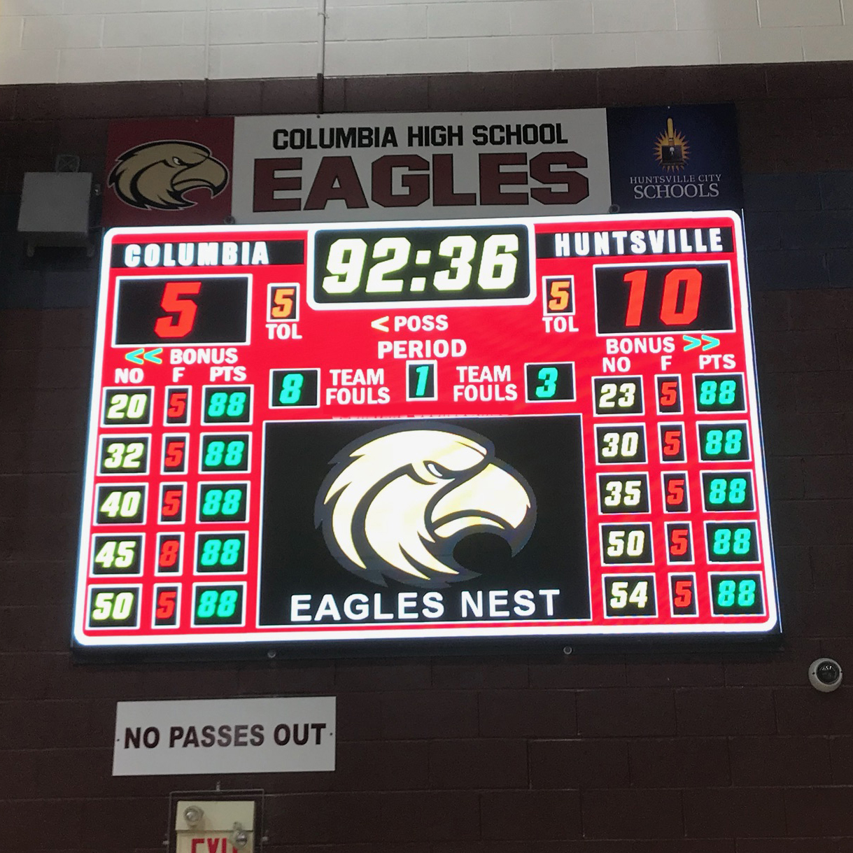 Eagles LED Basketball Scoreboard